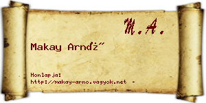 Makay Arnó névjegykártya